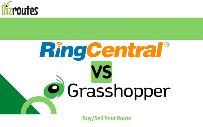 logos of ring central and grasshopper phone system